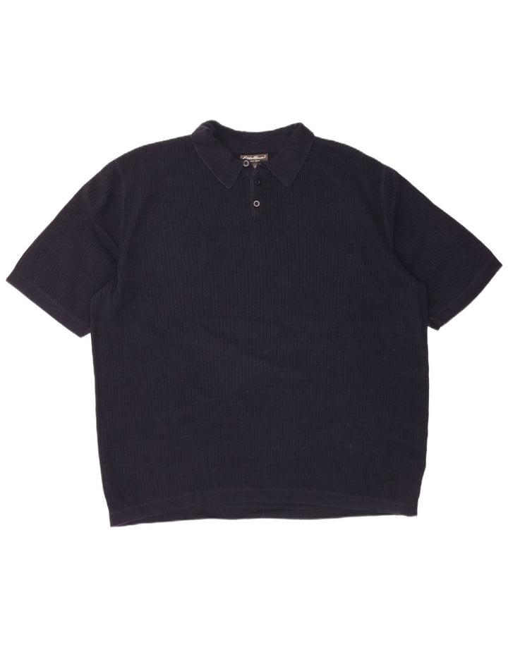 EDDIE BAUER Suéter masculino alto de manga curta com gola polo XL azul marinho