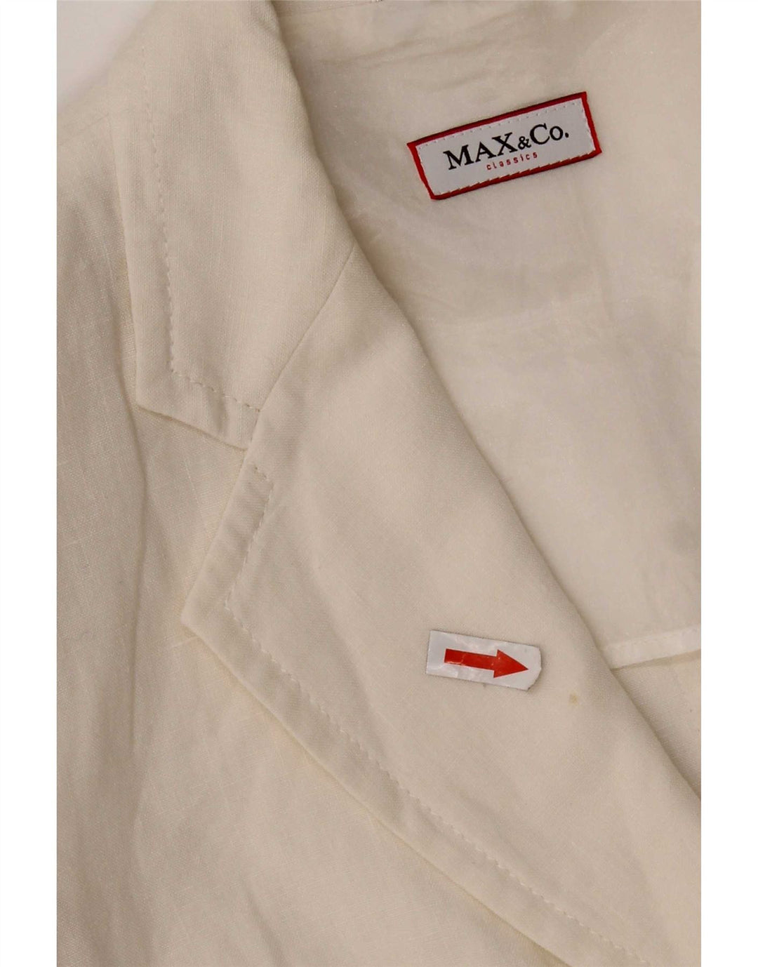 Jaqueta blazer feminina de 3 botões Max & Co. Reino Unido 8 linho branco pequeno
