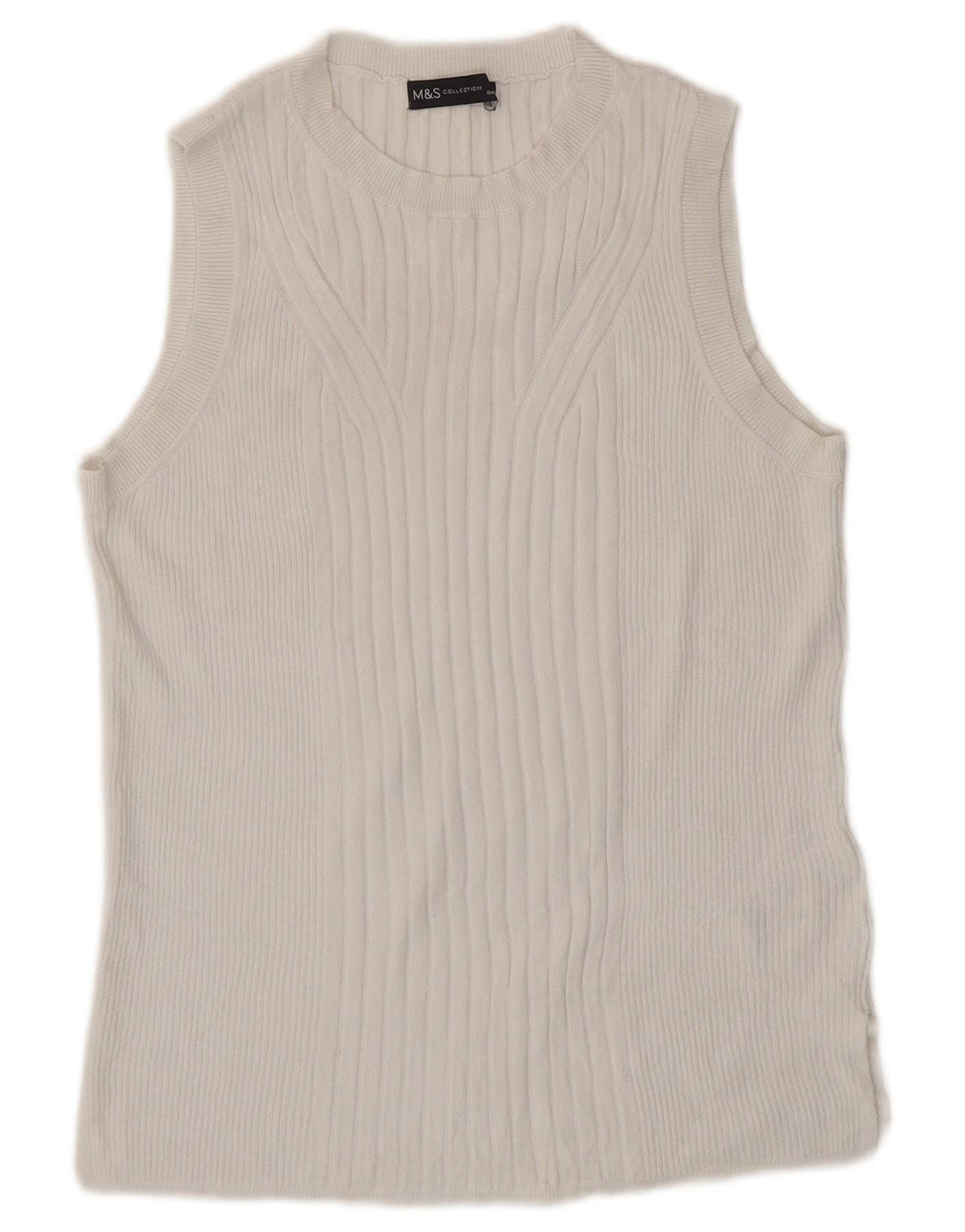 Regata feminina Marks & Spencer com colete Reino Unido 14 grande viscose branca