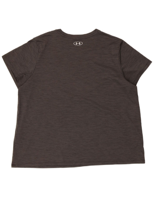 Camiseta masculina Under Armour Top XL poliéster manchado cinza