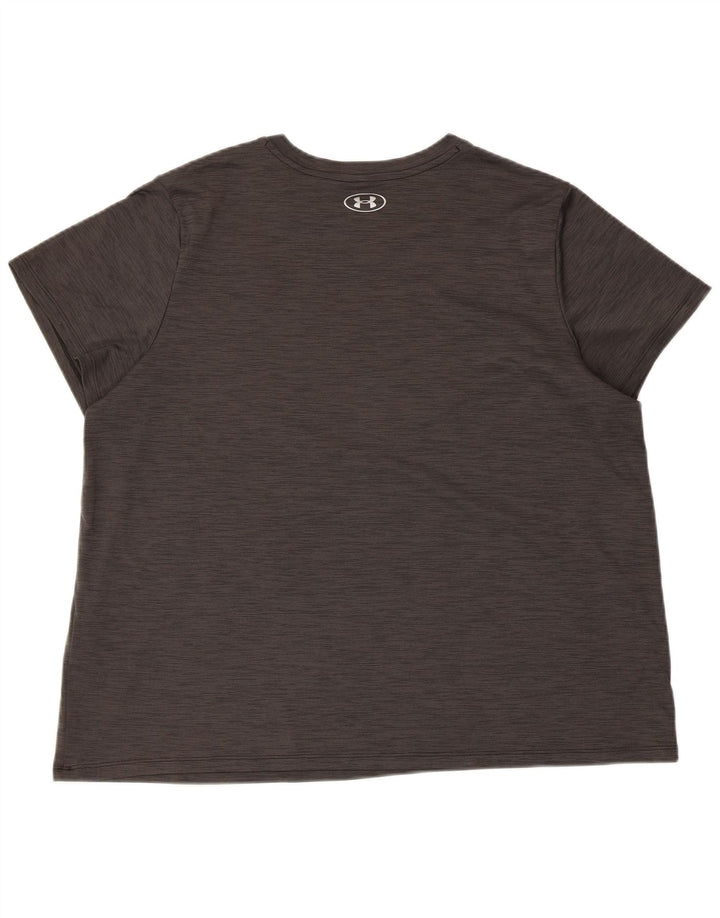 Camiseta masculina Under Armour Top XL poliéster manchado cinza