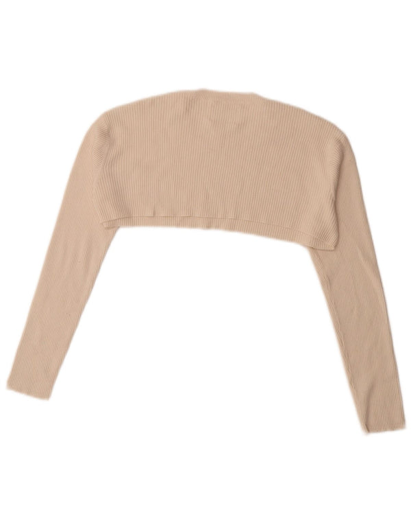 Zara Girls Top curto de manga comprida 13-14 anos branco