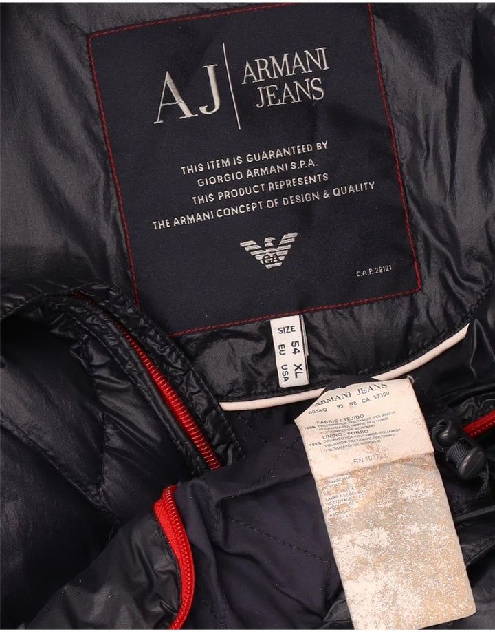 Jaqueta acolchoada masculina Armani Jeans EU 54 2XL azul marinho poliamida