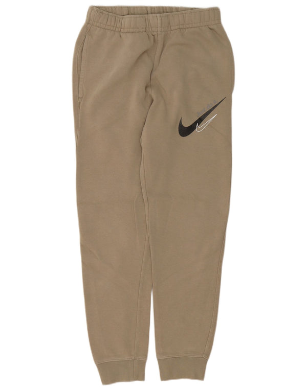 Nike Womens Graphic Tracksuit Calças Joggers UK 4 XS Bege Algodão