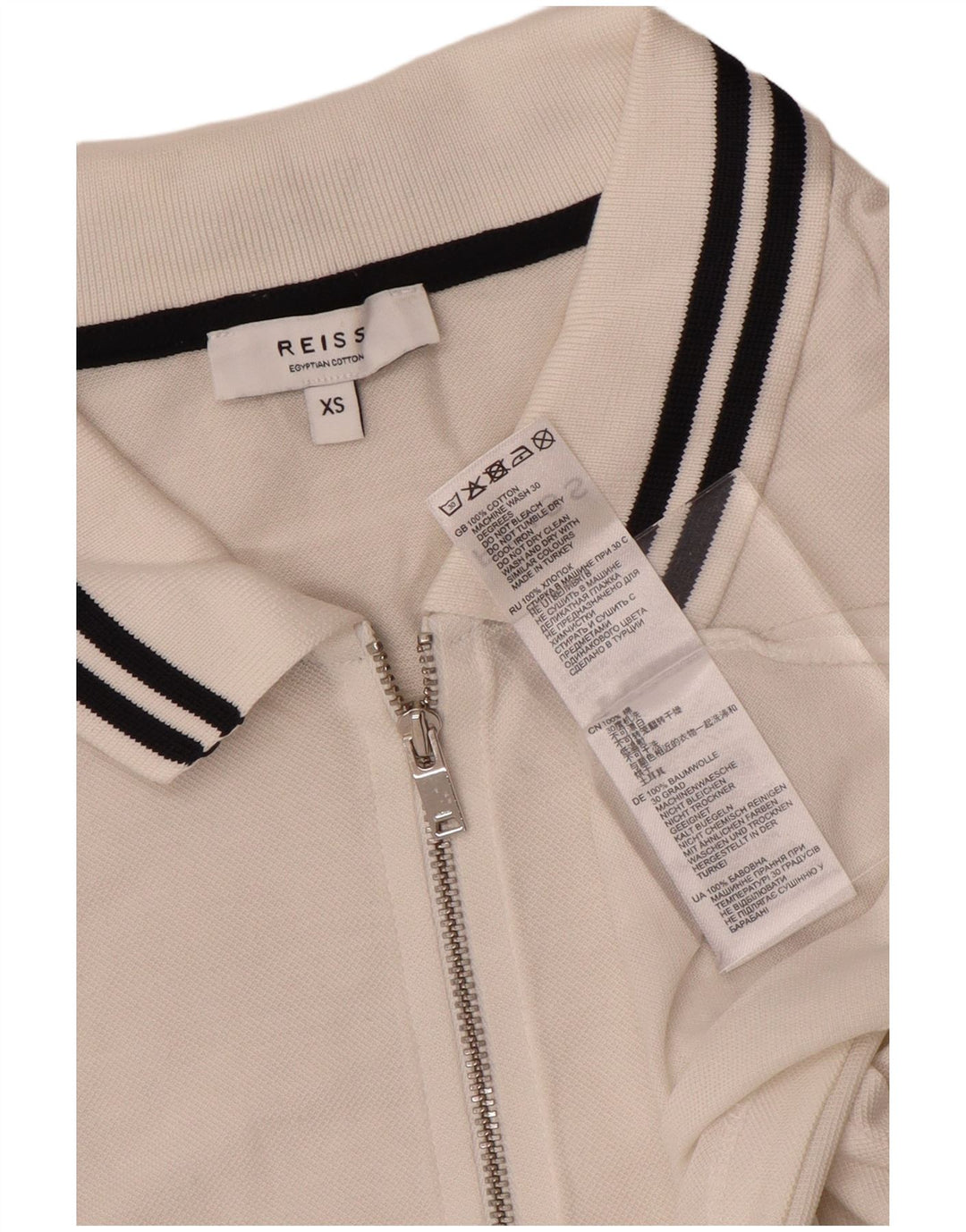 Camisa polo masculina Reiss XS algodão branco