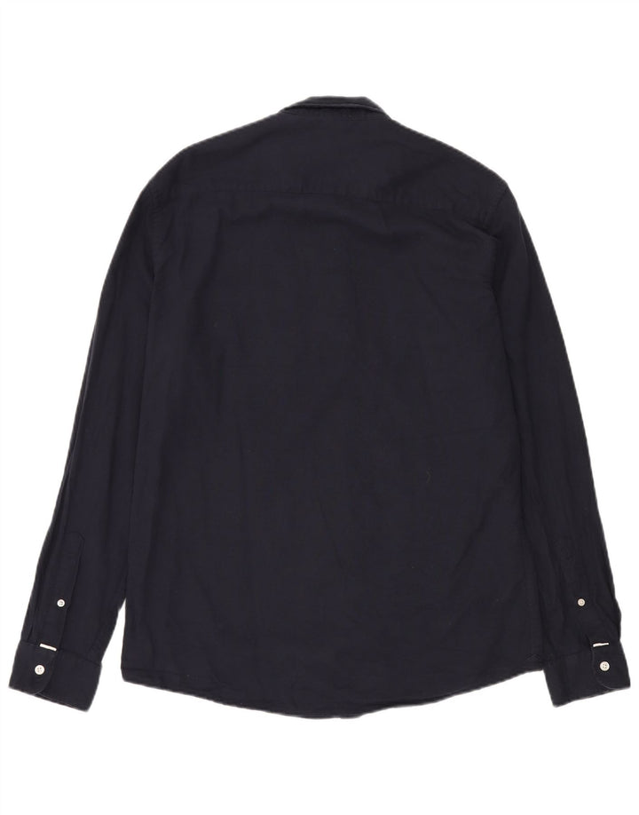 FRENCH CONNECTION Camisa masculina slim fit grande algodão azul marinho