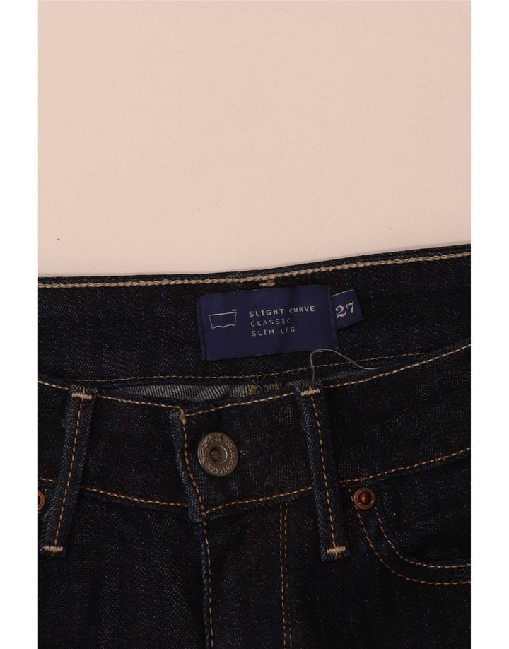 Calça jeans feminina Levi's Slight Curve Slim W27 L31 azul marinho algodão
