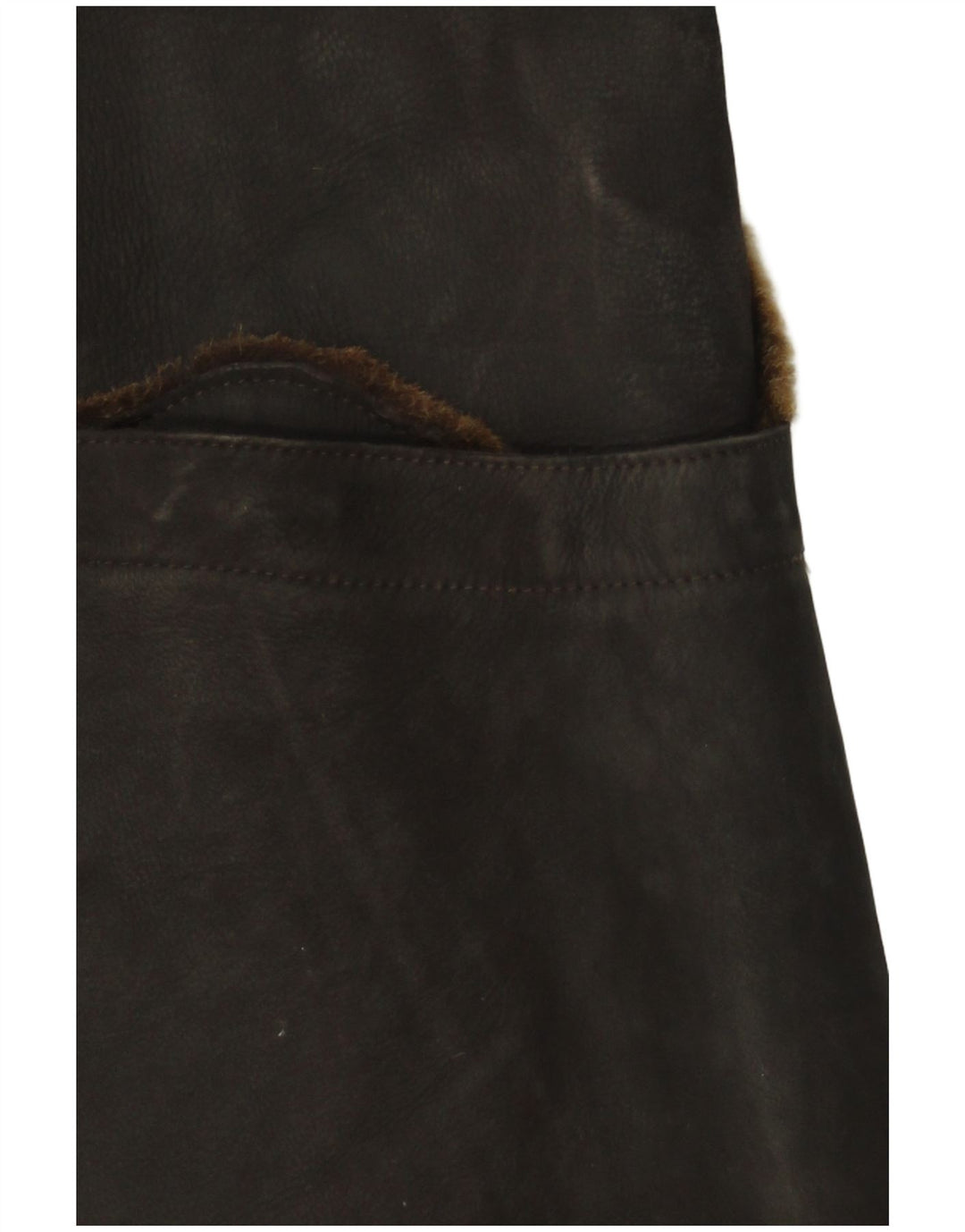 Sobretudo feminino de camurça VINTAGE Reino Unido 16 grande marrom