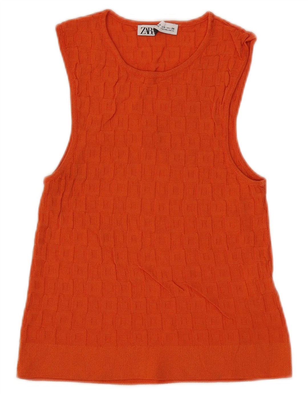 Zara Womens Crop Vest Top UK 8 Pequeno Laranja Viscose