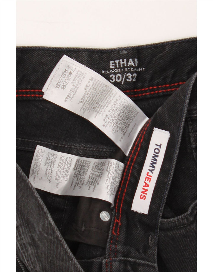TOMMY HILFIGER Womens Relaxed Fit Straight Jeans W30 L32 Black Cotton Vintage Tommy Hilfiger and Second-Hand Tommy Hilfiger from Messina Hembry 