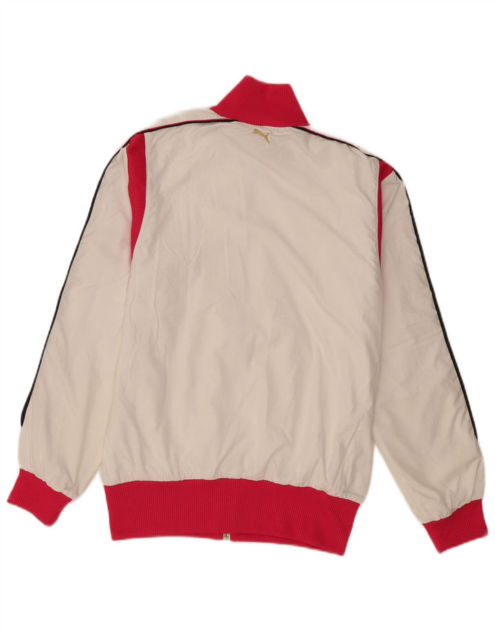 Puma Womens Tracksuit Top Jacket UK 10 Small White Colourblock Poliéster