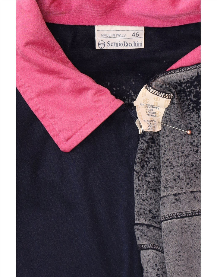 SERGIO TACCHINI Jaqueta masculina de agasalho gráfico pequena azul marinho