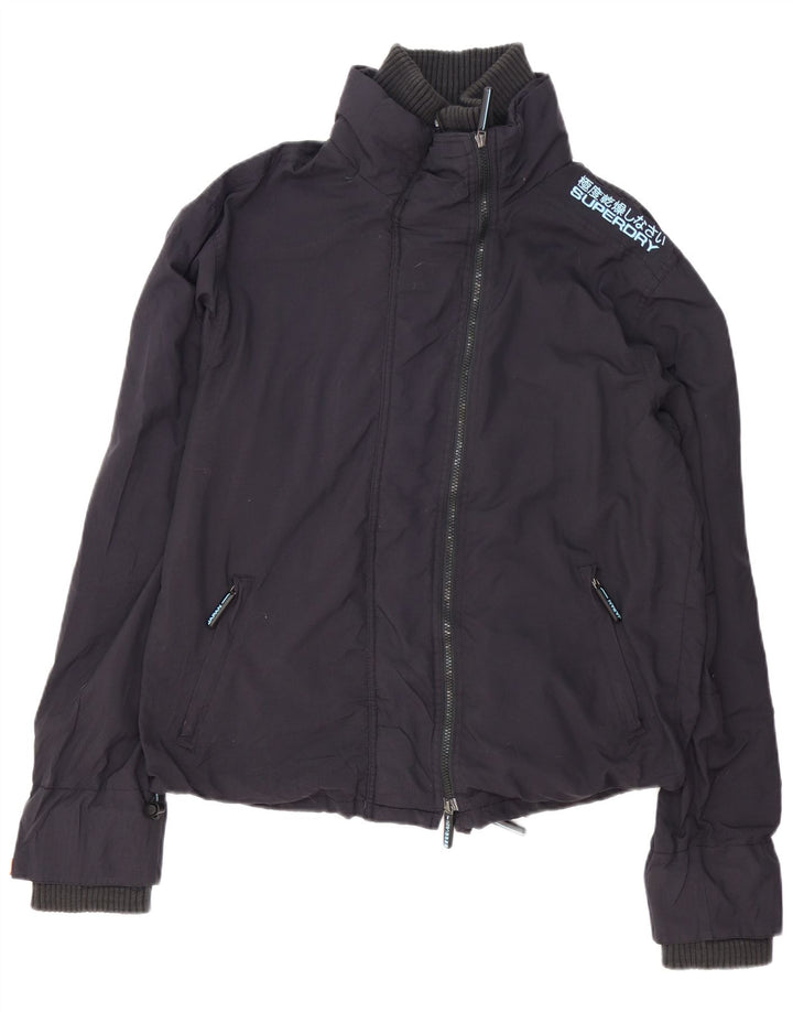 Jaqueta de chuva gráfica feminina Superdry UK 20 2XL poliéster azul marinho