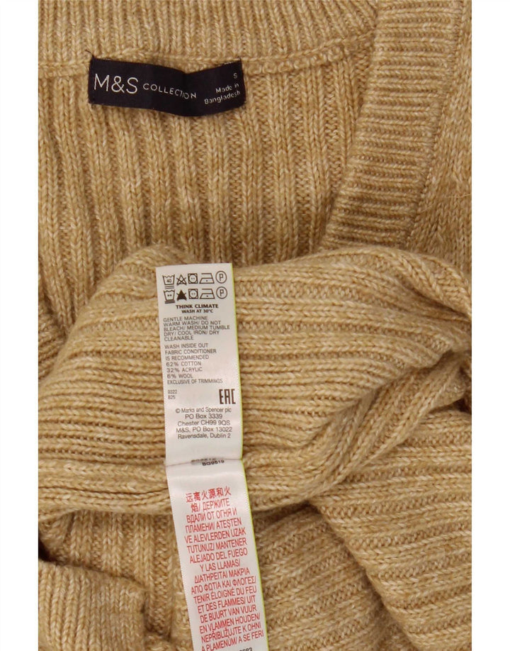 Regata feminina Marks & Spencer com colete UK 10 algodão bege pequeno