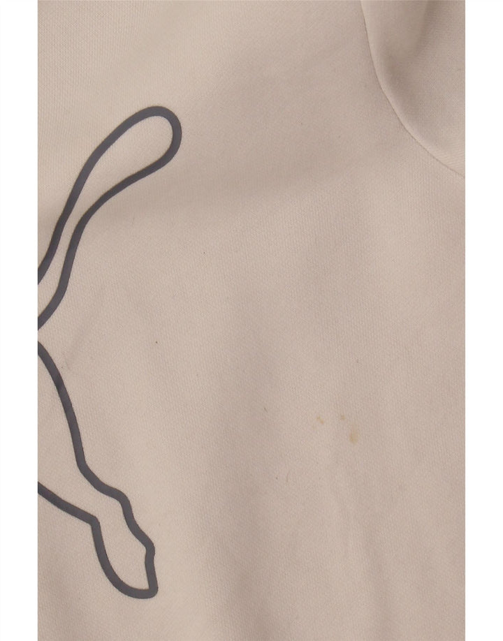 Puma feminino gráfico moletom jumper UK 14 médio algodão branco