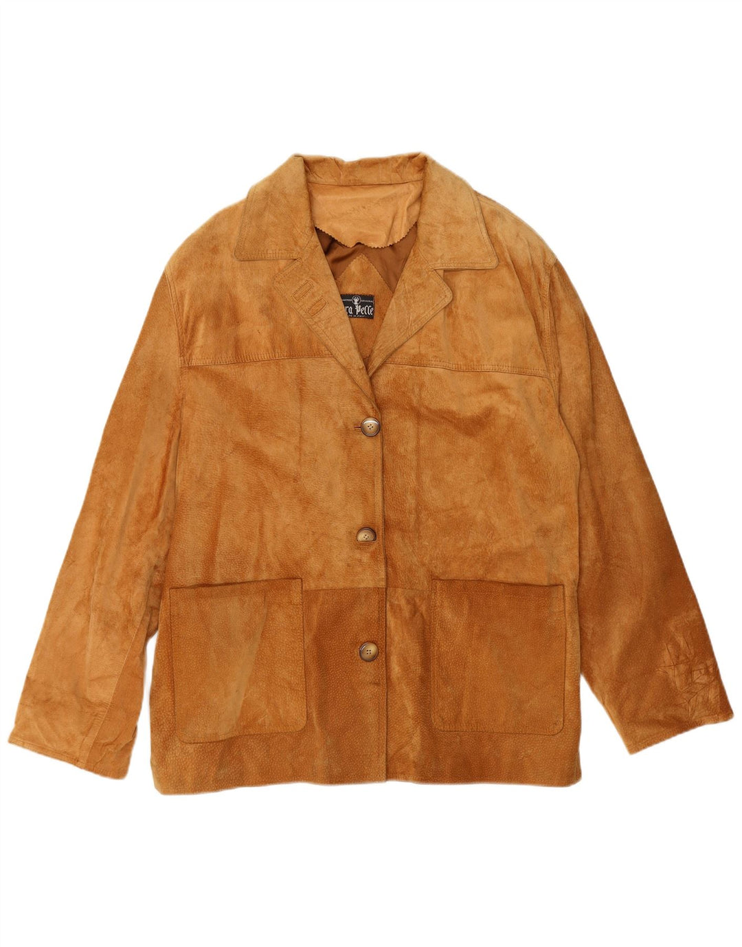 Jaqueta feminina de camurça oversized Vera Pelle IT 48 XL couro bege