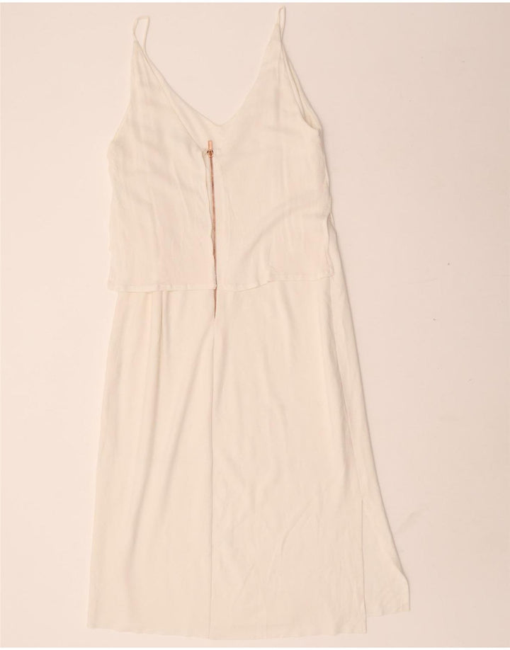 Vestido slip feminino Zara UK 14 grande branco