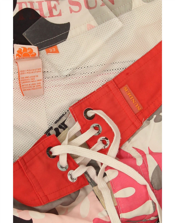 Shorts de natação masculino Sundek de poliéster floral multicolorido médio