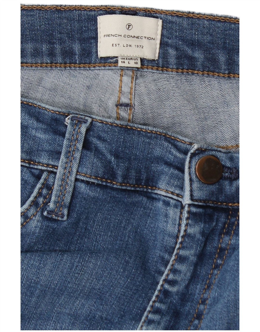 FRENCH CONNECTION Jeans skinny feminino Reino Unido 14 grande W30 L29 algodão azul
