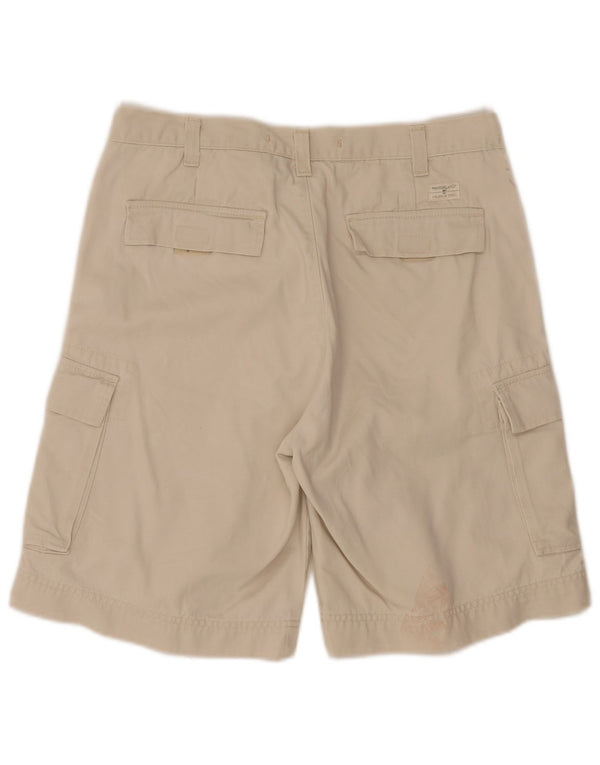 Timberland Mens Cargo Shorts W34 Grande Algodão Bege