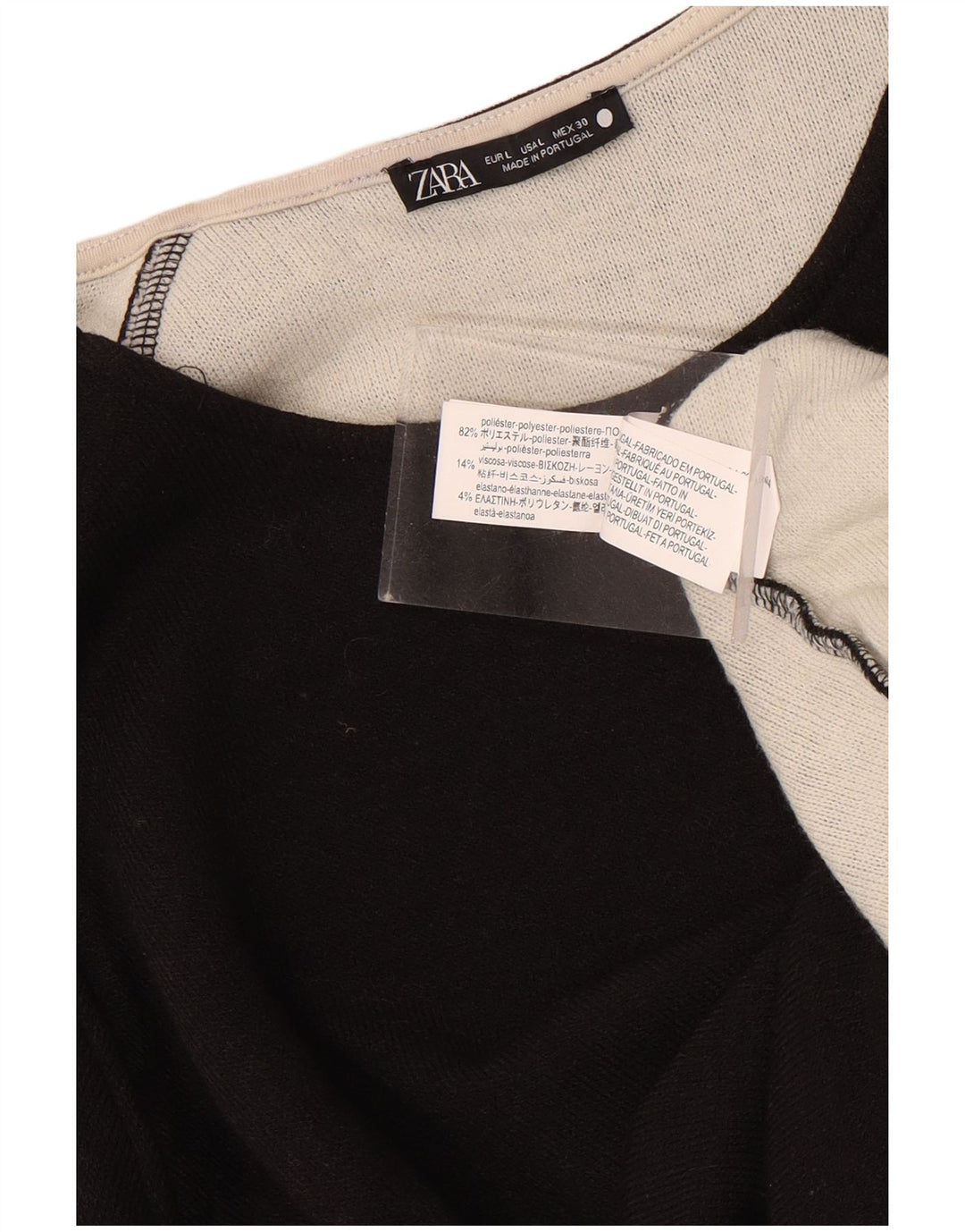 Zara Womens Oversized Sweatshirt Jumper Reino Unido 16 Grande Poliéster Preto