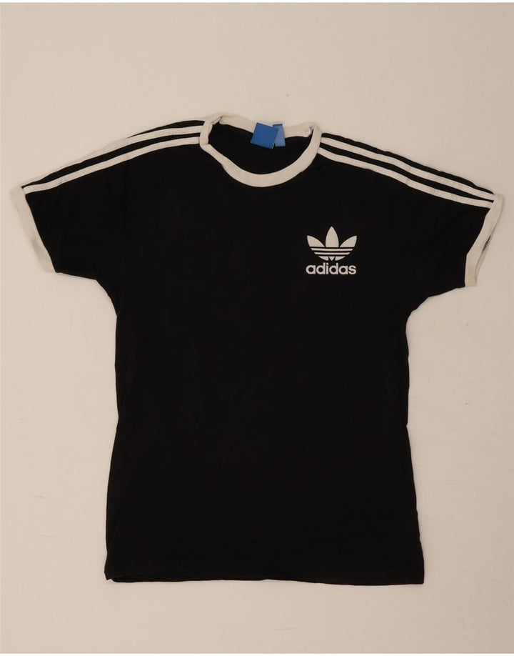 Adidas Mens Graphic T-Shirt Top Médio Algodão Preto
