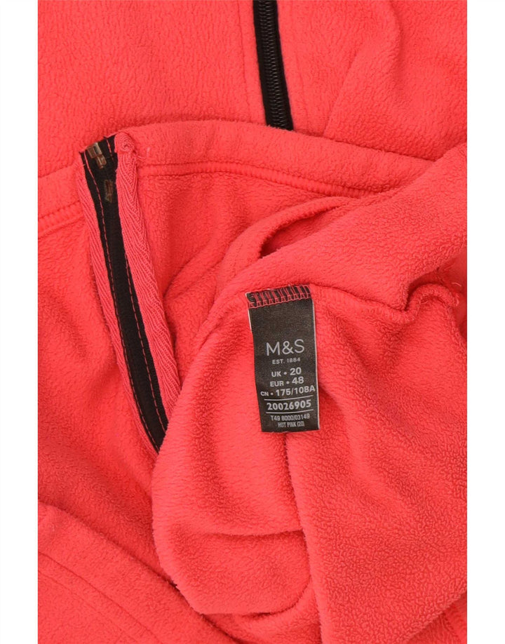 Jaqueta de lã feminina Marks & Spencer UK 20 2XL poliéster rosa
