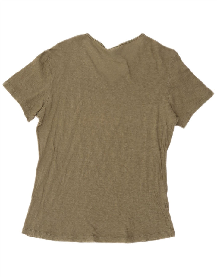 Camiseta feminina BENETTON UK 16 grande cáqui
