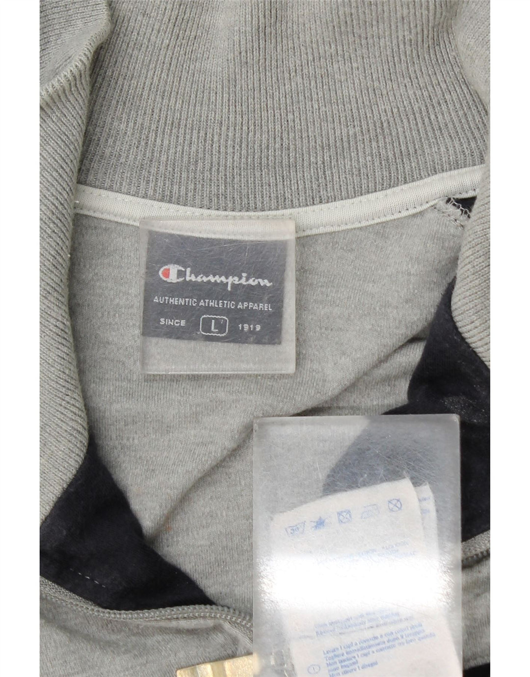 Jaqueta masculina de agasalho Champion grande cinza colorblock algodão