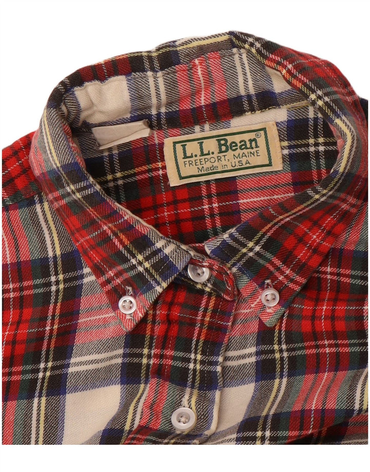 Camisa feminina de flanela L.L.BEAN Reino Unido 16 grande xadrez vermelho