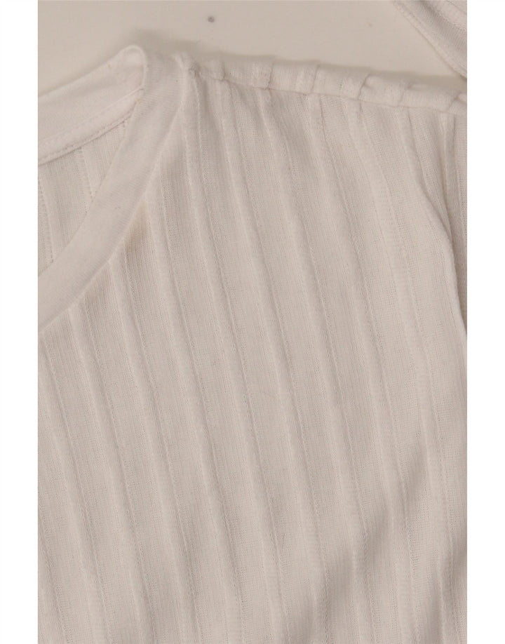 Marks & Spencer Top feminino oversized manga comprida Reino Unido 10 pequeno branco