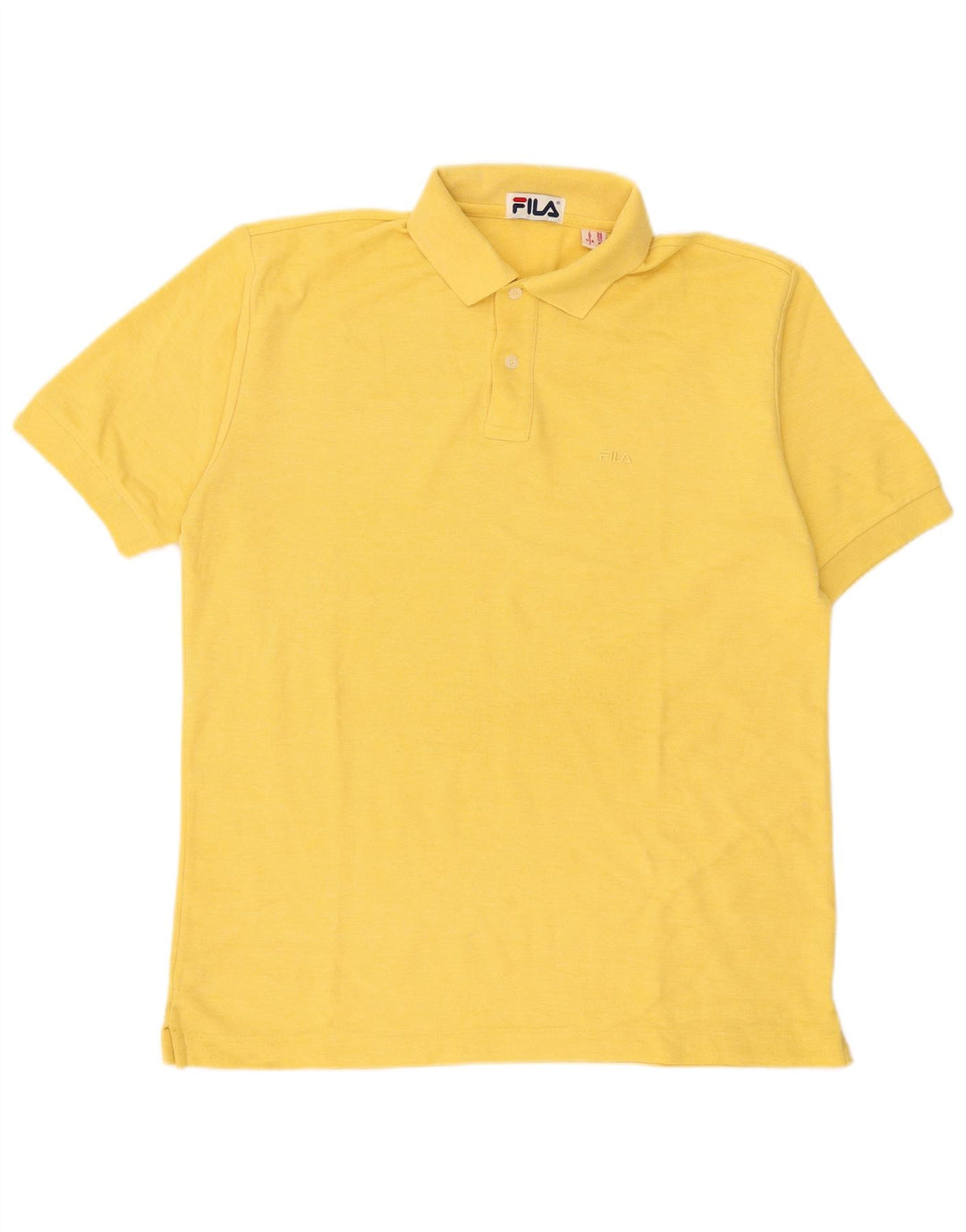 Camisa polo masculina Fila IT 50 algodão amarelo médio