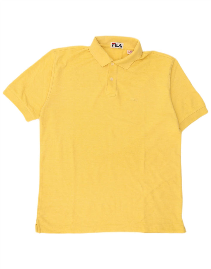 Camisa polo masculina Fila IT 50 algodão amarelo médio