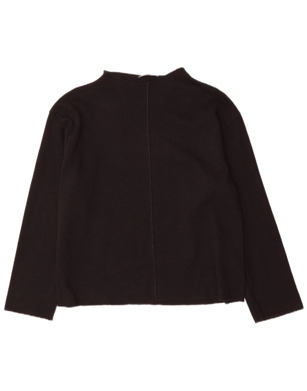 Suéter feminino Zara com gola tartaruga Reino Unido 16 grande algodão preto