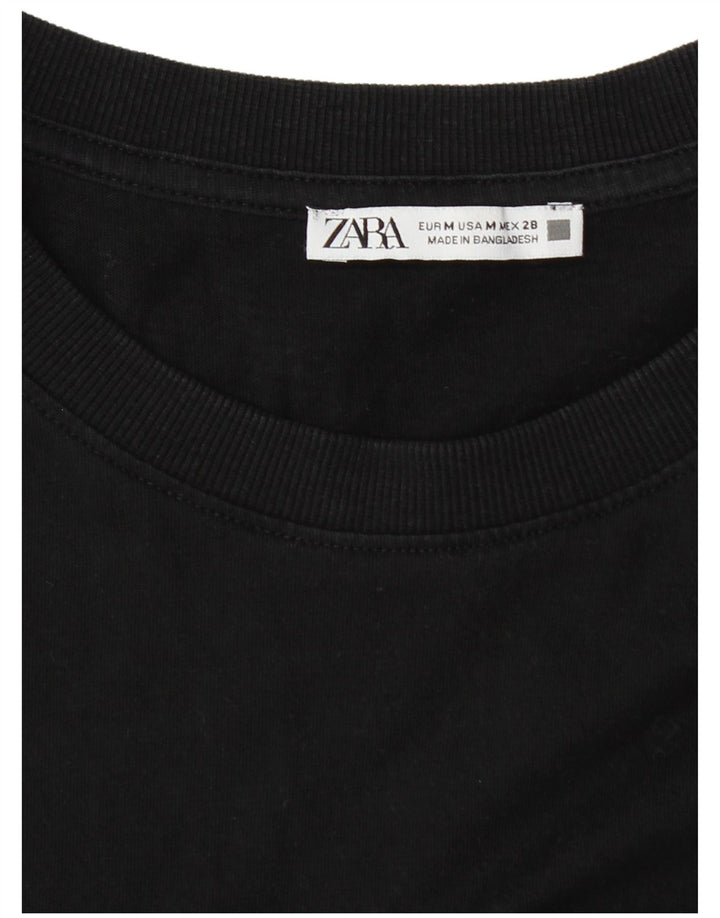 Camiseta feminina Zara UK 14 médio preto