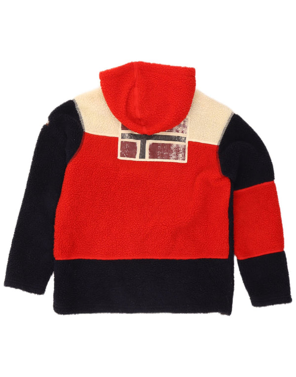 Jaqueta masculina de lã com capuz Napapijri UK 34 XS preto colorblock poliéster