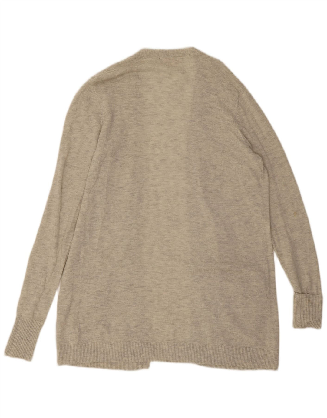 Suéter de cardigã aberto com palangre feminino Fat Face UK 12 lã cinza médio