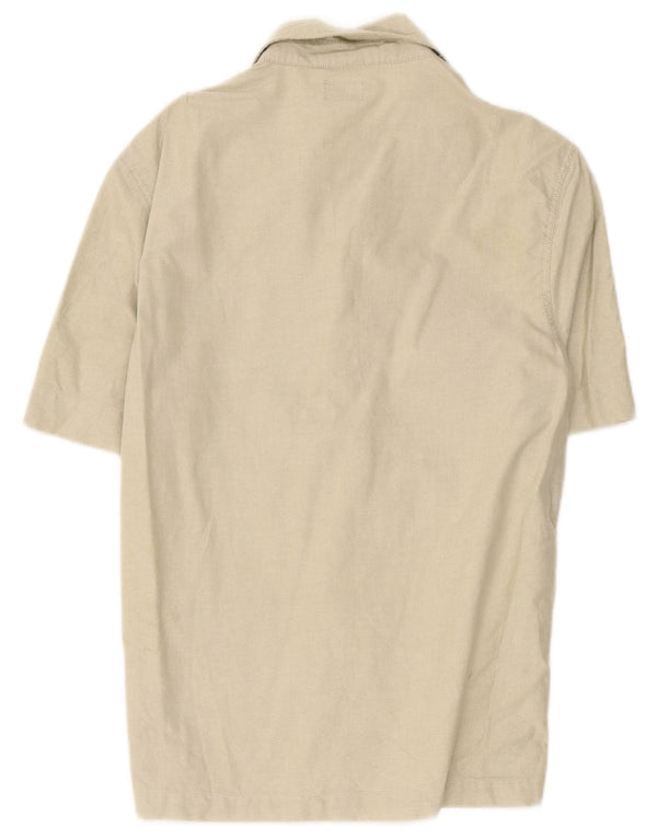 Camisa masculina de manga curta Levi's pequena bege algodão