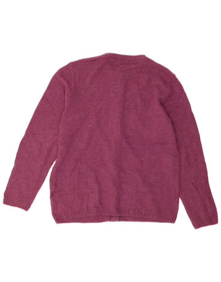 Suéter cardigã feminino Marks & Spencer Reino Unido 12 acrílico roxo médio