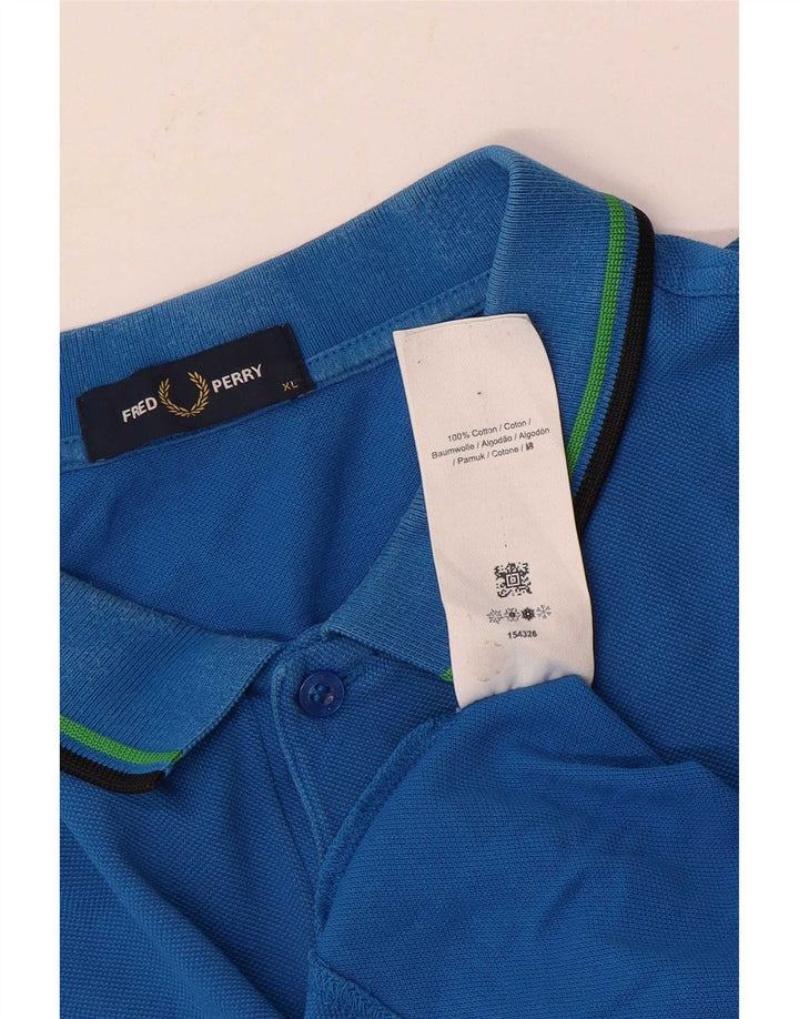 Camisa polo masculina Fred Perry XL algodão listrado azul