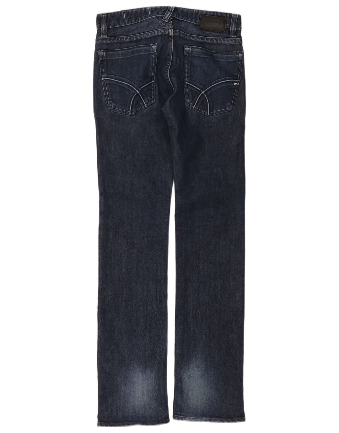 Gas Womens Straight Jeans W30 L34 Azul Marinho Algodão