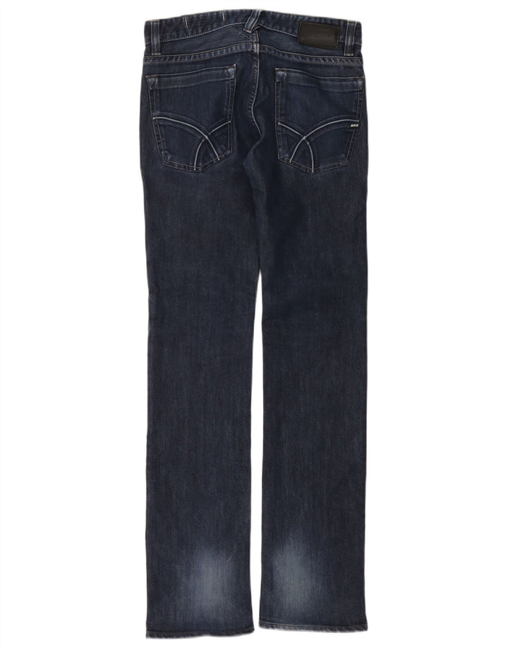 Gas Womens Straight Jeans W30 L34 Azul Marinho Algodão