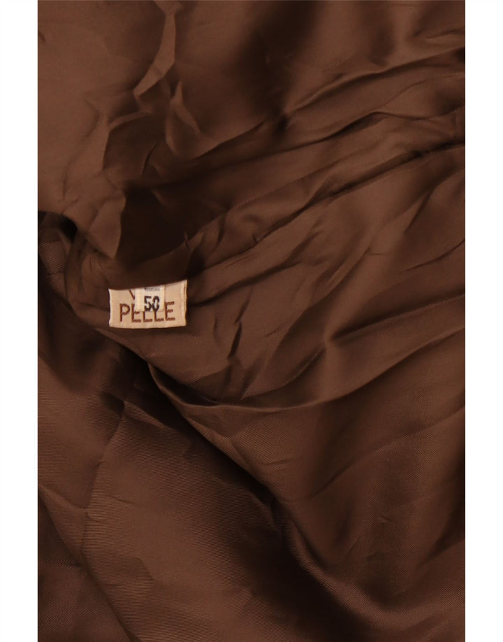 Jaqueta de couro masculina VINTAGE IT 50 grande couro marrom