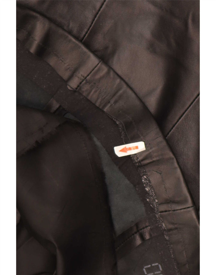 Jaqueta de couro feminina vintage UK 14 grande preta