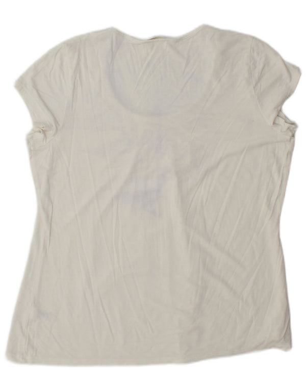 Camiseta feminina Marks & Spencer UK 16 grande viscose branca