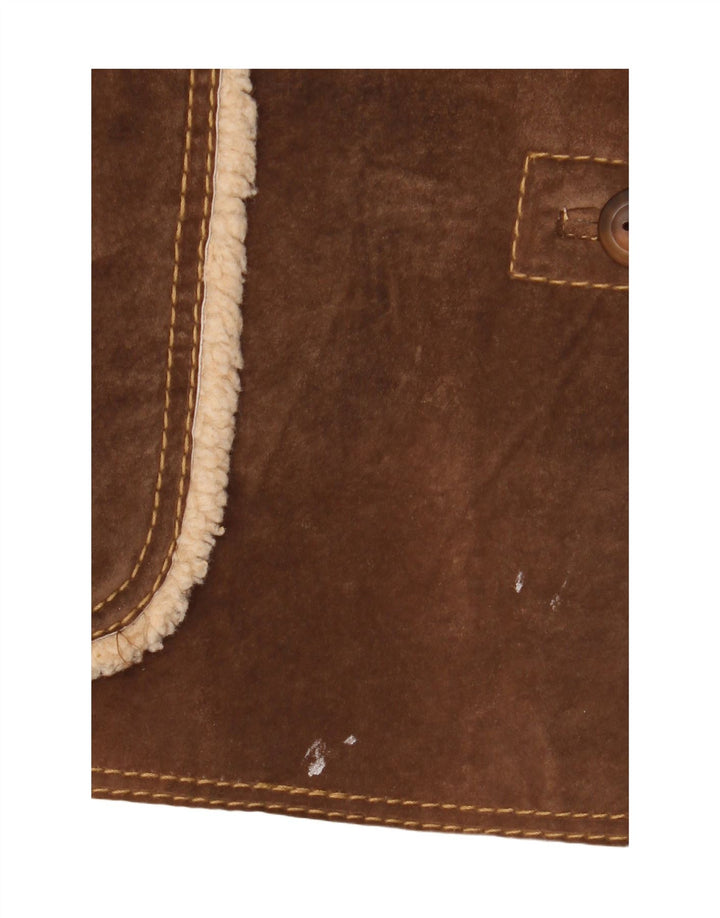Jaqueta Shearling Feminina Conbipel IT 48 XL Couro Marrom