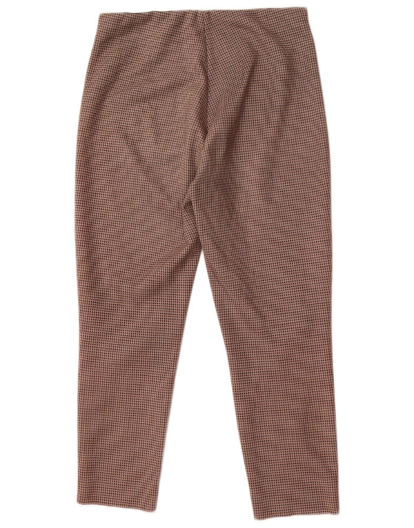 Zara Calça Feminina Slim Cropped XL W32 L26 Bege Houndstooth