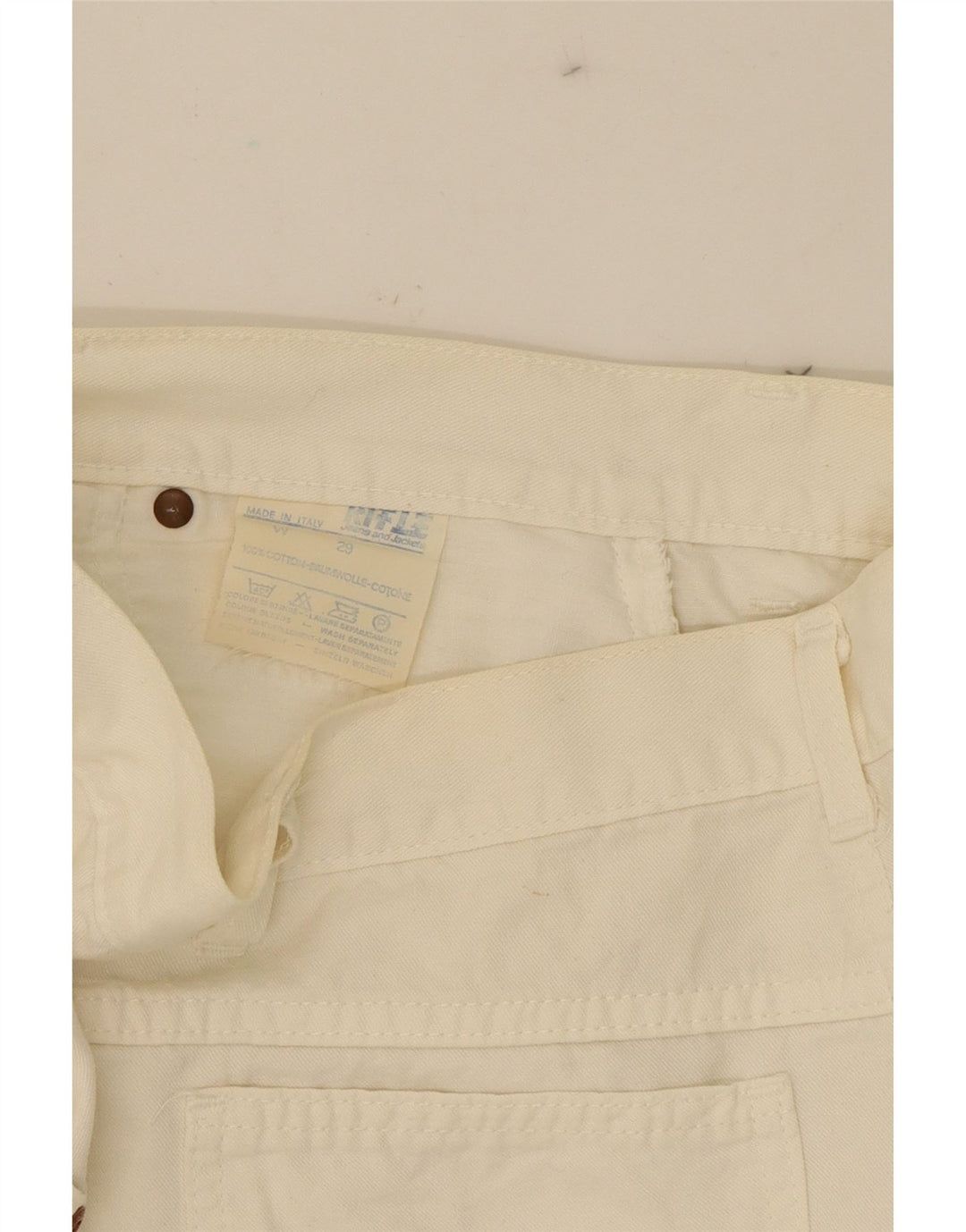 RIFLE Womens Denim Skirt W29 Medium Off White Cotton Vintage Rifle and Second-Hand Rifle from Messina Hembry 