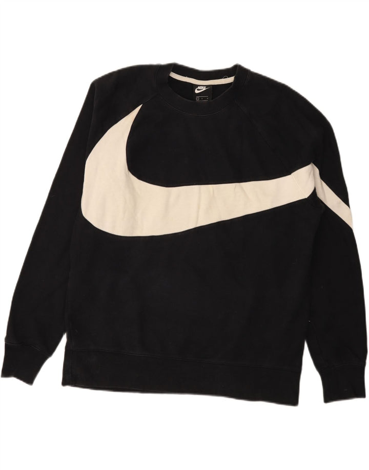 Nike masculino gráfico moletom jumper grande algodão preto