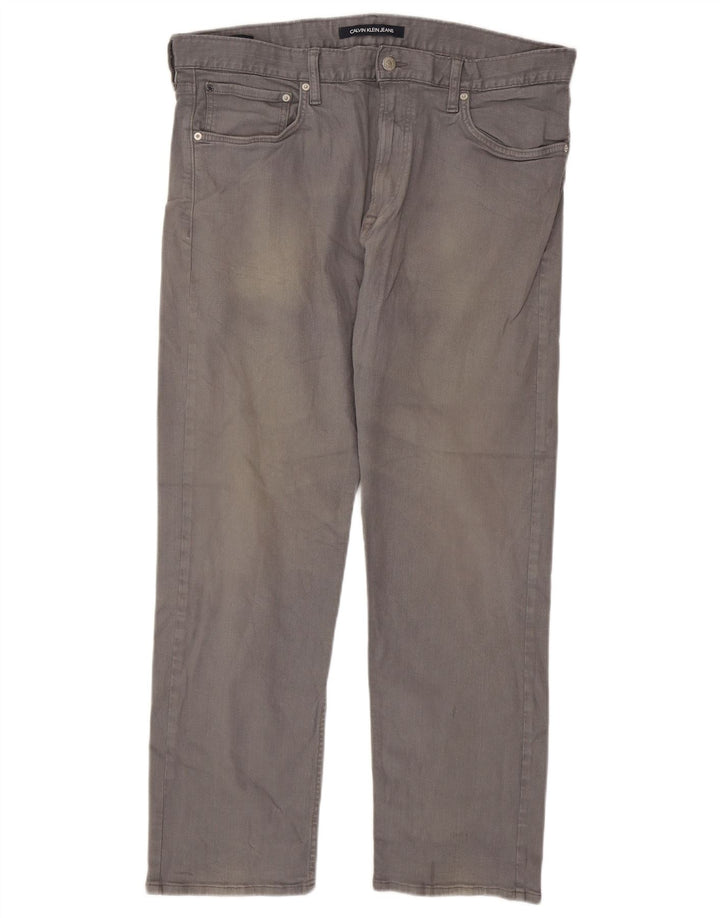 Calça jeans reta masculina CALVIN KLEIN W36 L30 algodão cinza
